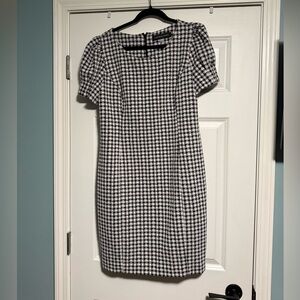Andrew Marc Black and White Houndstooth Dress